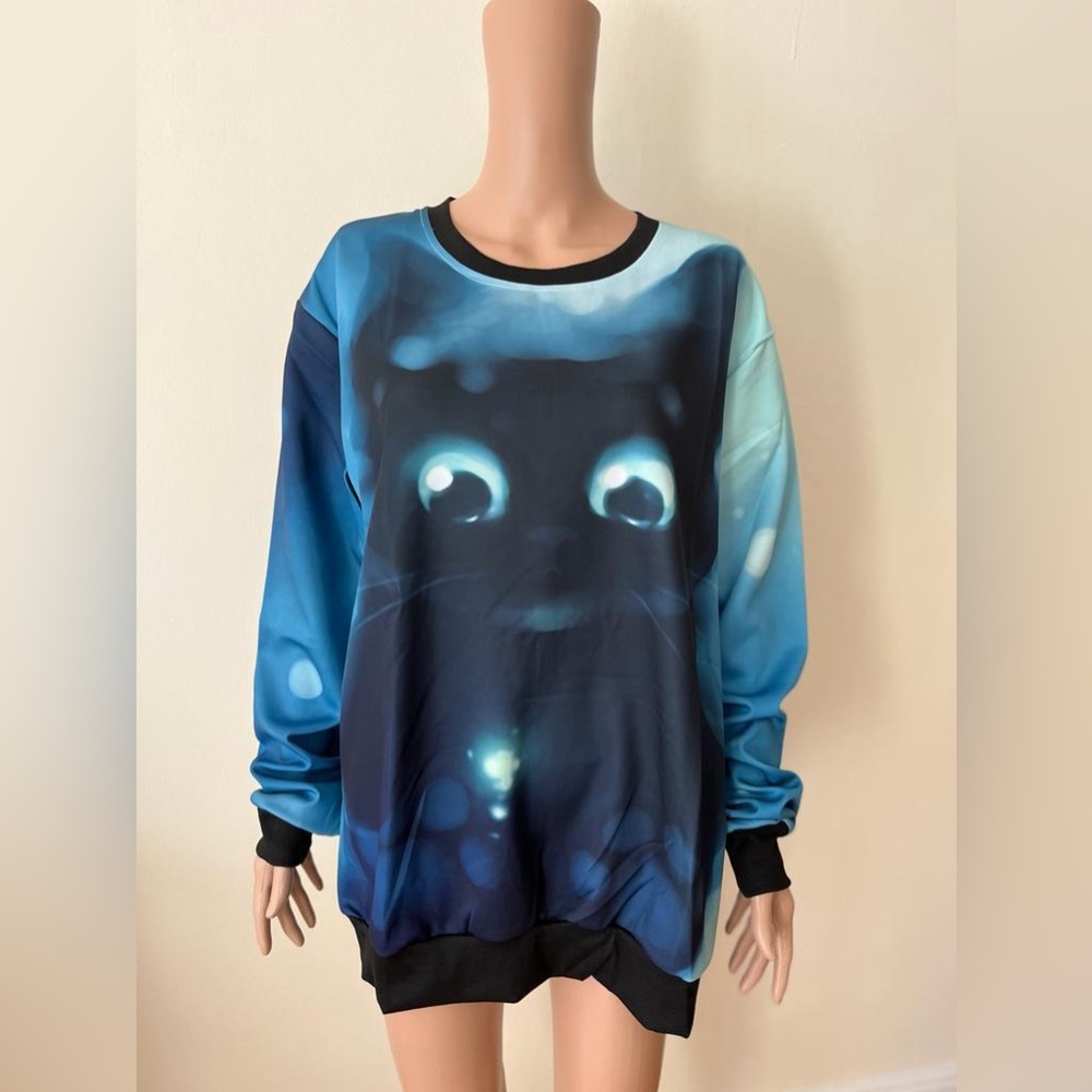 Brand new unisex 3D print pullover sweater fashion long sleeved shirt top size L